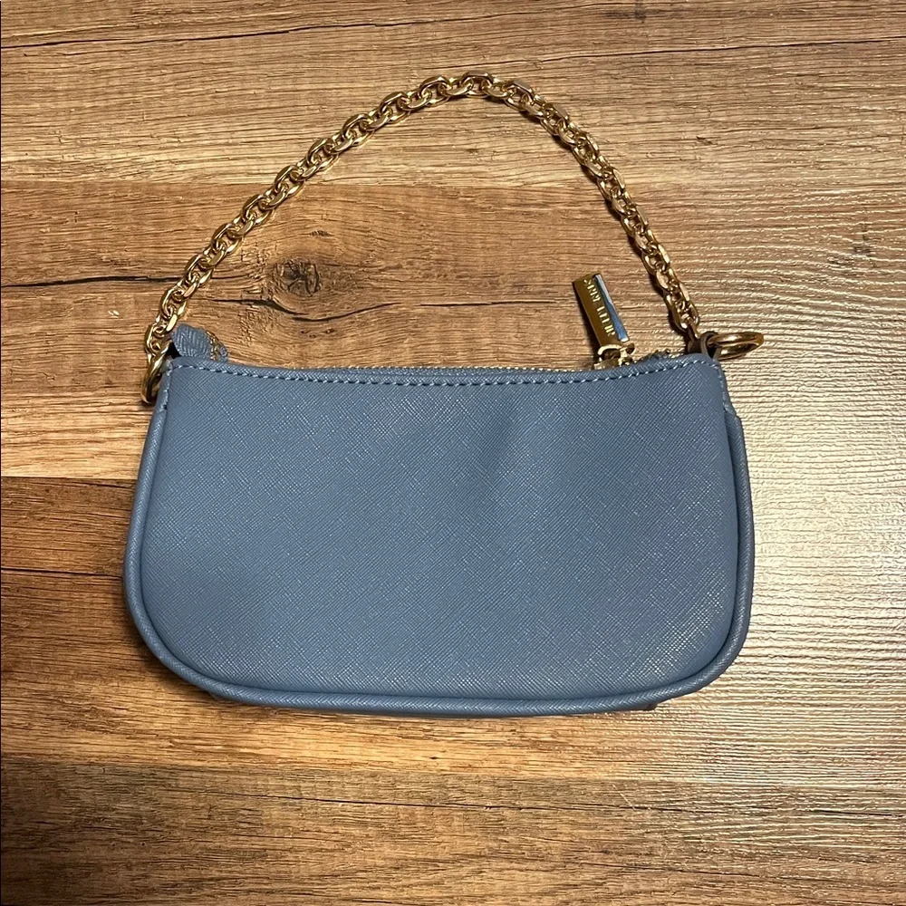 Anne Klein Blue Clutch with Gold Chain - Picture 2 of 9